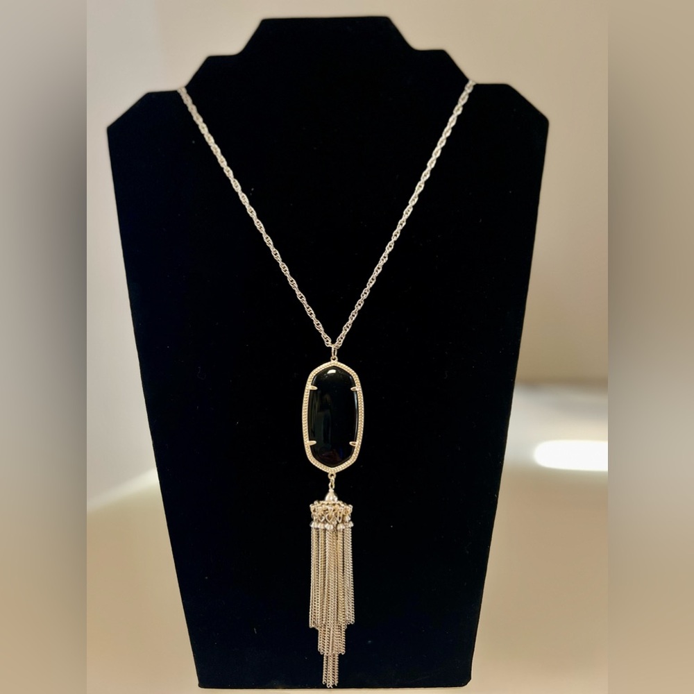 Kendra Scott Rayne Gold-Tone Necklace with Black Stone